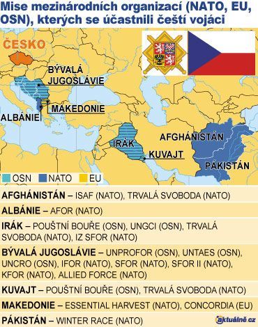 Mapa Zahraniční vojenské mise