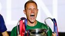 SOC: Barcelona's Marc Andre ter Stegen celebrates with the trophy after winning the UEFA Champions League Final