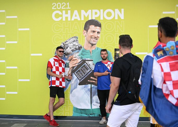 Australian Open 2022, 1. den (fanoušci, Novak Djokovič)