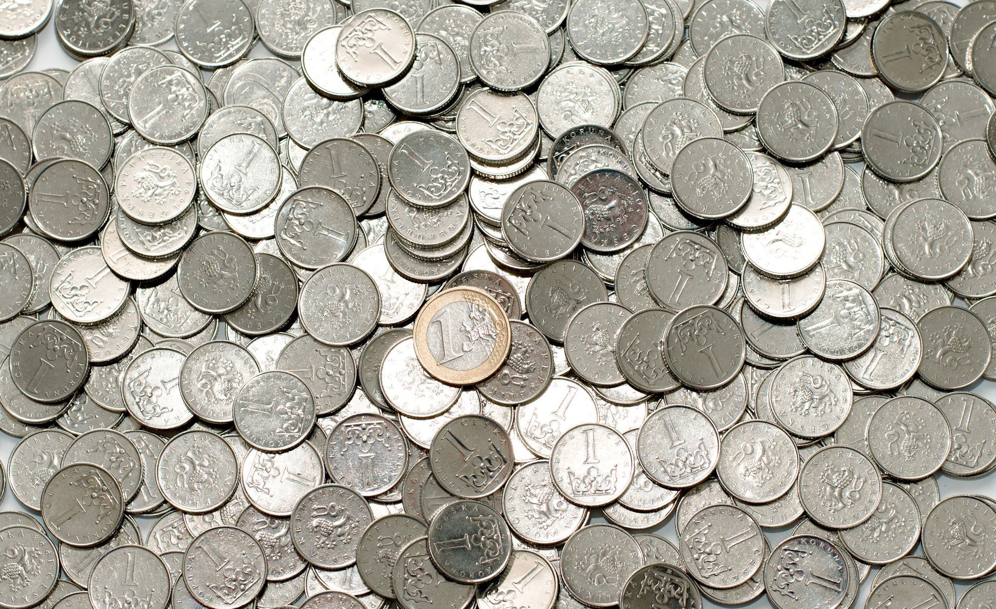 Koruna, Euro, měna, peníze, Kurz - ilustrační foto