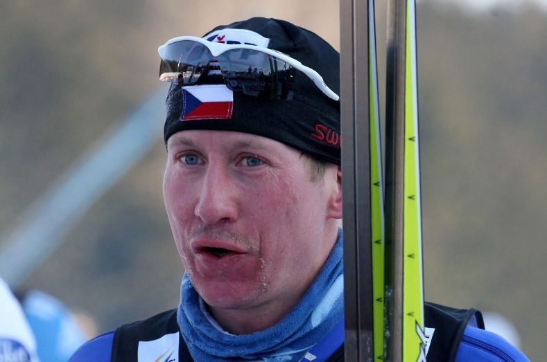 Český lyžař Lukáš Bauer během SP 2012 v Novém Městě na Moravě.