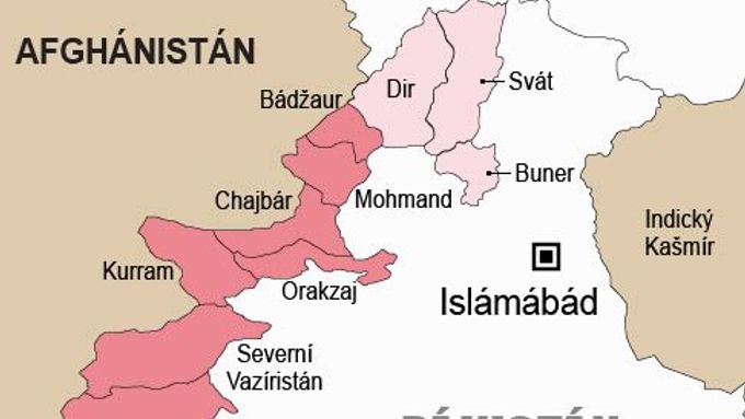 Aktivity pákistánského Talibanu jsou nejsilnější v oblasti tzv. Federálně spravovaných kmenových území (FATA) a v Severozápadní pohraniční provincii (NWFP), kam patří i region Dír