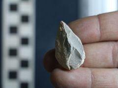 Kamenný nástroj, který vědci v jeskyni Chiquihuite objevili.