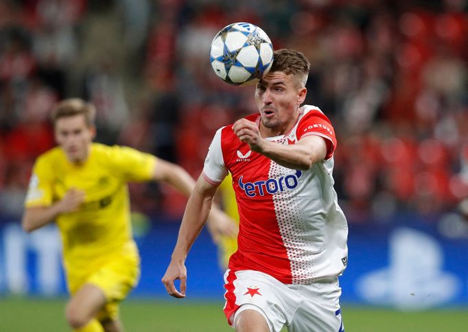 Michal Sadílek v zápase Slavia - Bodö/Glimt v Lize mistrů