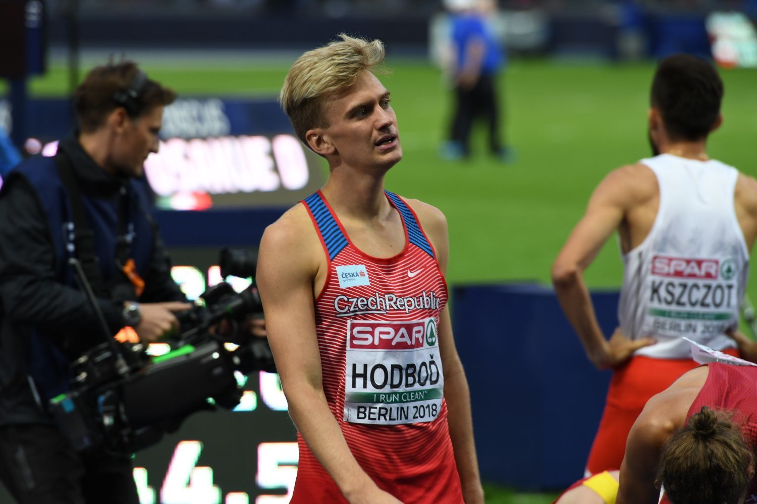 Lukáš Hodboď ve finále běhu na 800 na ME v atletice v Berlíně 2018