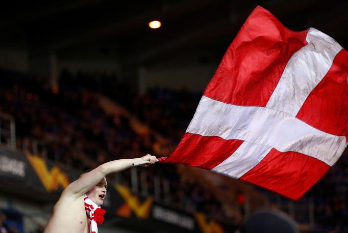 Genk - Slavia: fanoušek Slavie