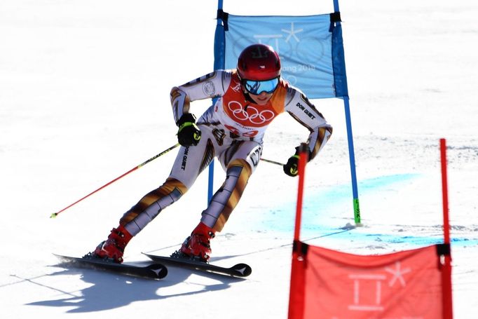 Ester Ledecká v obřím slalomu na ZOH 2018