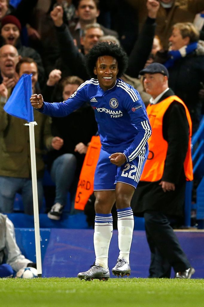 Willian celebrates after scoring the second goal for Chelsea Action Images via Reuters / John Sibley Livepic EDITORIAL USE ONLY.