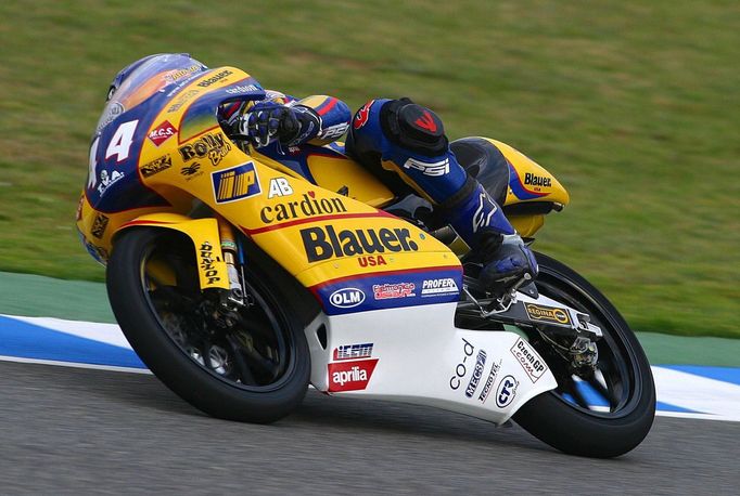 Karel Abraham na Aprilii třídy do 125 ccm ve VC Španělska 2005