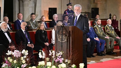 Prezident Petr Pavel ve Vladislavském sále Pražského hradu,, 28. října 2025, Praha.