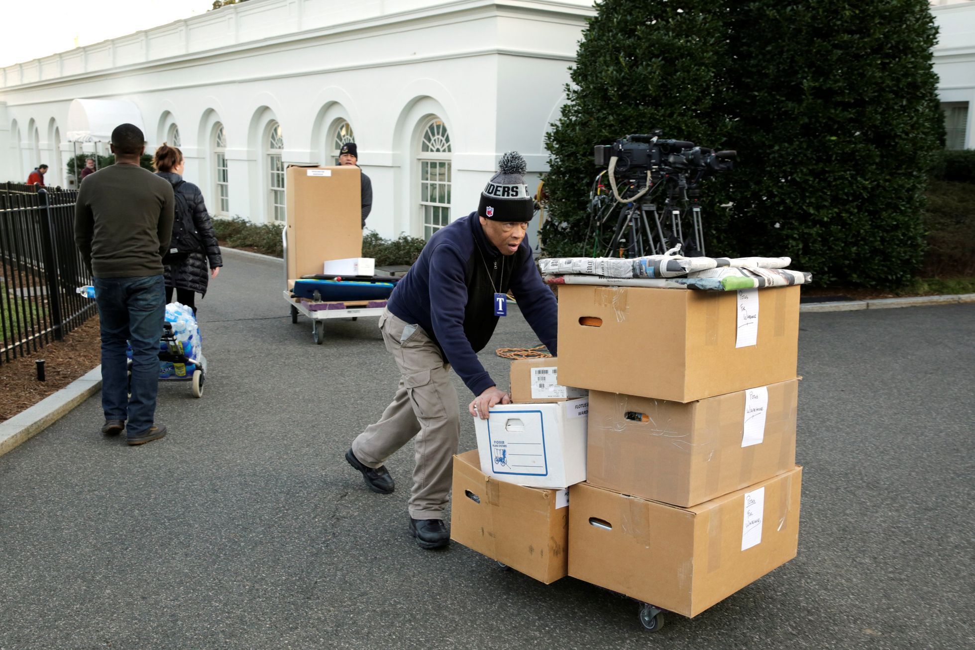 Stěhování Obamova týmu z Bílého domu