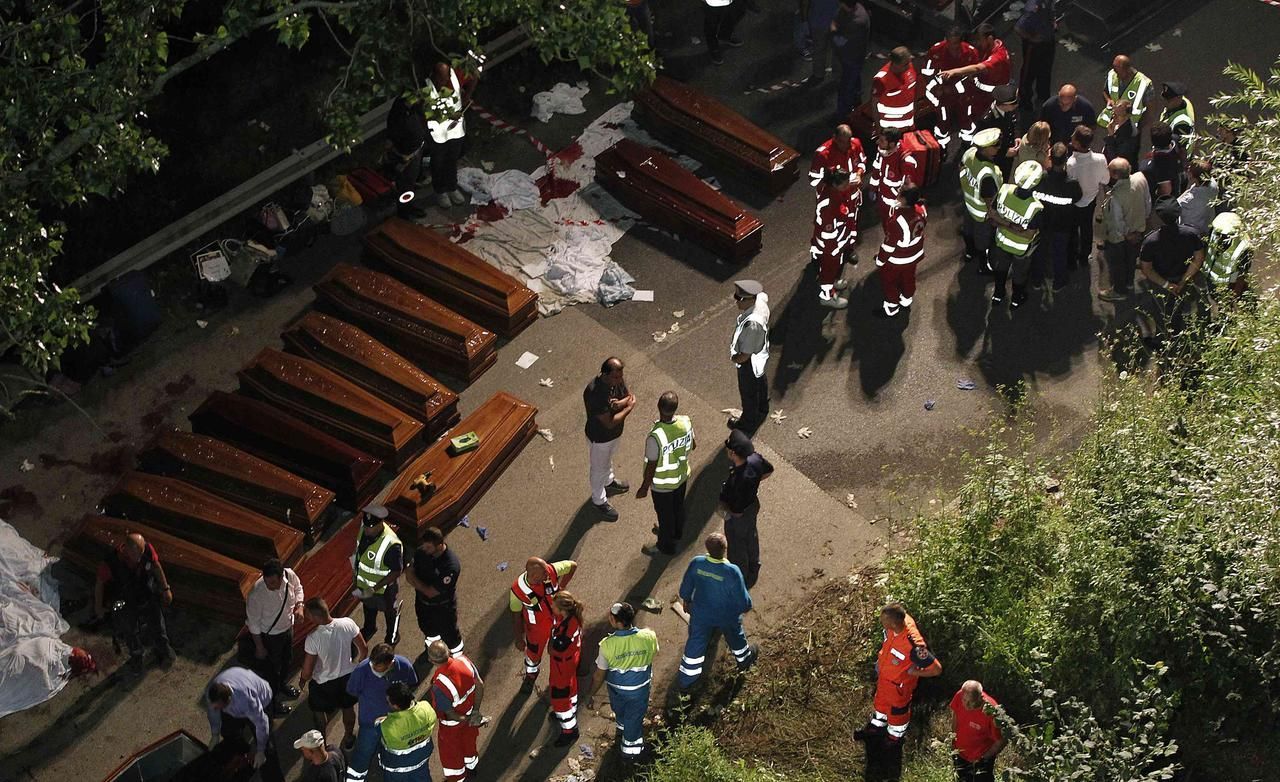 Nehoda italského autobusu