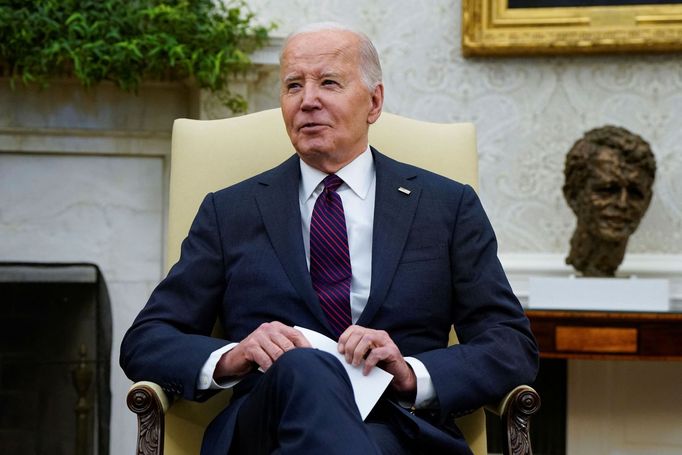 Českého premiéra Petra Fialu přijal v Oválné pracovně Bílého domu americký prezident Joe Biden.