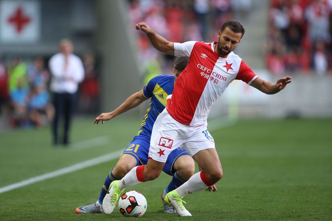 Josef Hušbauer v domácím utkání 3. předkola Ligy mistrů proti Borisovu