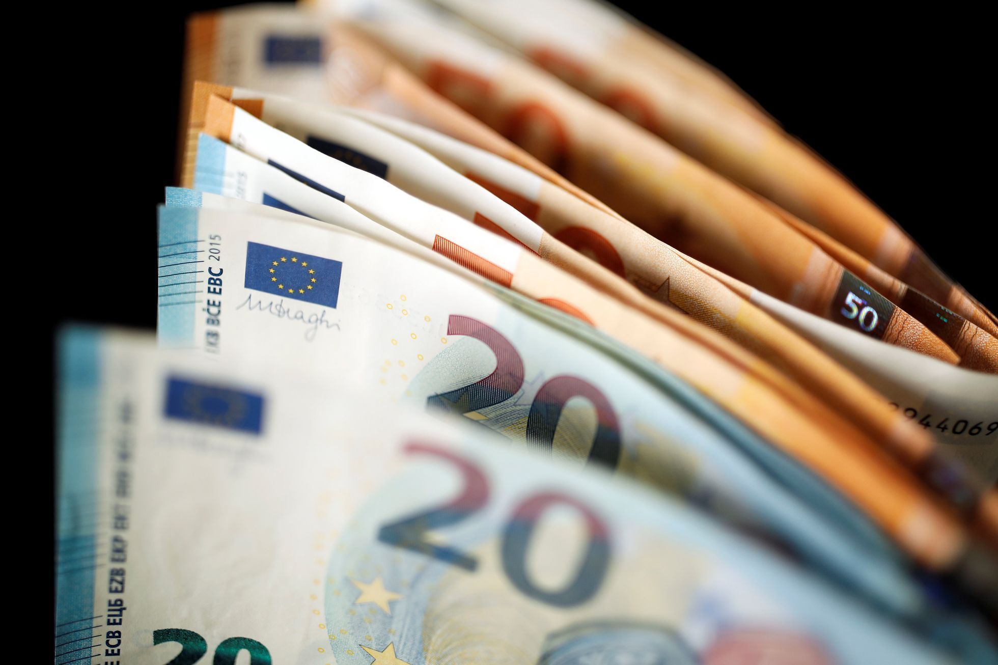 Euro Peníze Bankovky EU
