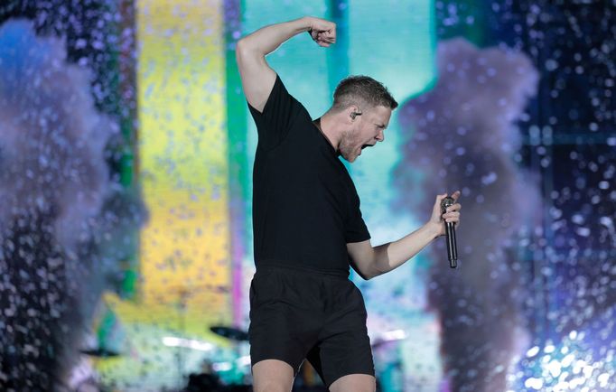 Imagine Dragons při vystoupení na festivalu Rock in Rio v brazilském Riu de Janeiru z 2019.