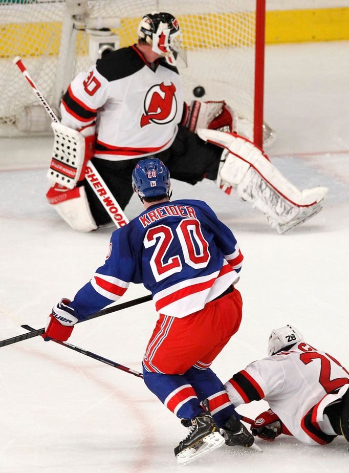 Kreiderův gól v zápase NY Rangers - New Jersey Devils