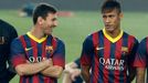 Fotbal, Barcelona - Santos: Lionel Messi a Neymar