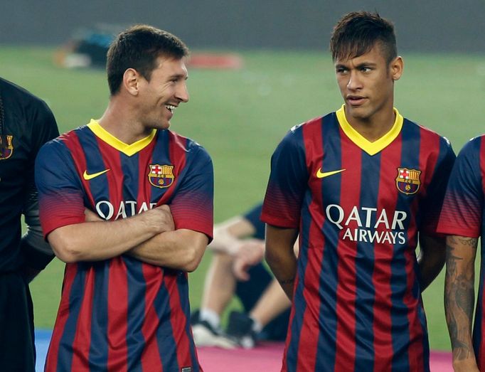 Fotbal, Barcelona - Santos: Lionel Messi a Neymar