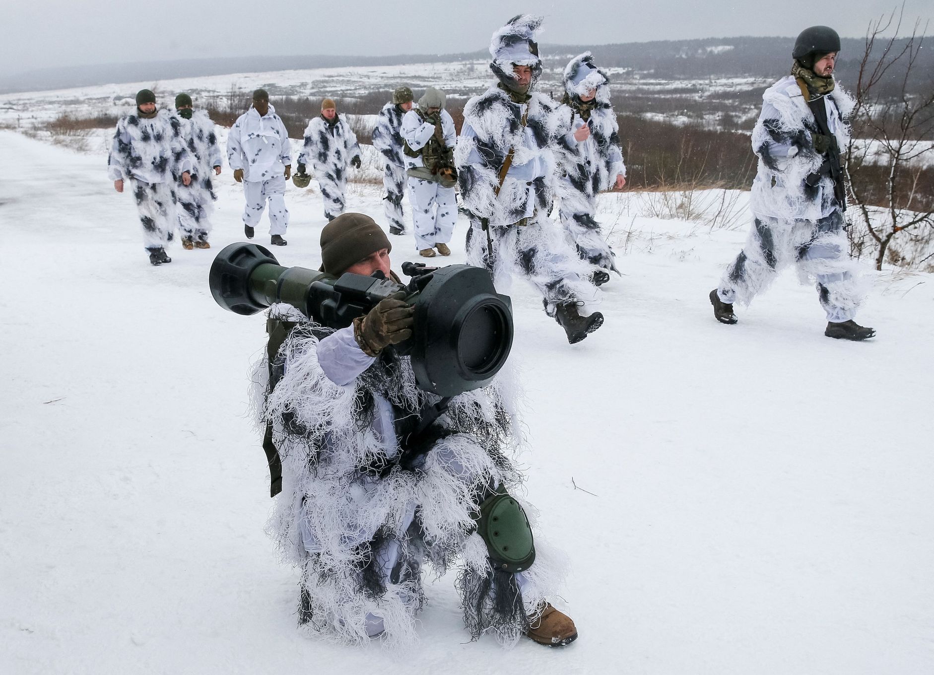 Ukrajina se připravuje na válku s Ruskem. Na snímku cvičení ve Lvově.