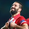 Atletico's Turan reacts at the end of their Champions League semi-final second leg soccer match at Stamford Bridge against Chelsea in London