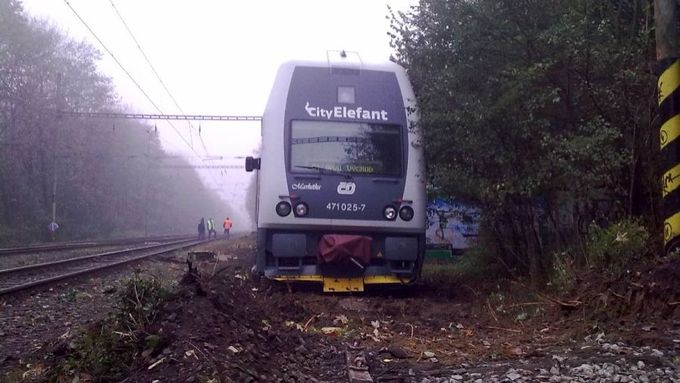Vykolejený vlak v Ostravě.