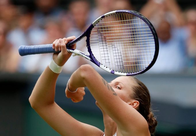 Karolína Plíšková slaví postup do finále Wimbledonu