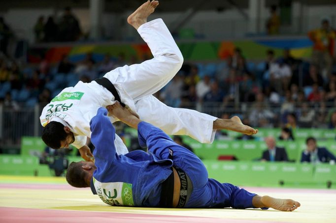 OH 2016, judo do 100 kg, finále: Lukáš Krpálek (v modrém)  - Elmar Gasimov (Ázerbájdžán)