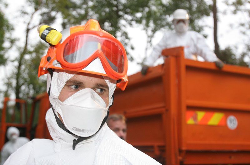 Cvičení hasičů - likvidace chovu krav