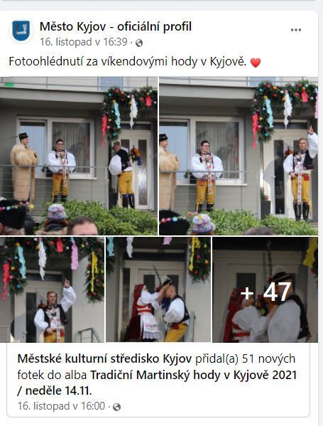 Na facebookovém profilu Kyjova je tato zmínka o místních hodech, které proběhly v polovině listopadu.