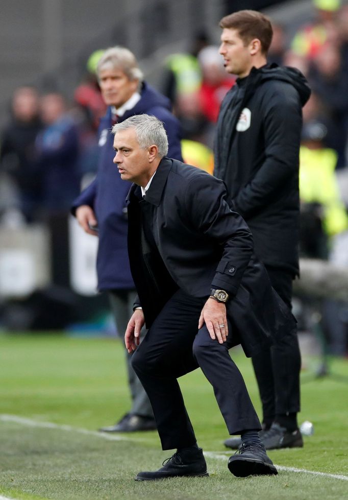 Soccer Football - Premier League - West Ham United v Tottenham Hotspur - London Stadium, London, Britain - November 23, 2019  Tottenham Hotspur manager Jose Mourinho and