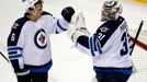 Ondřej Pavelec (Winnipeg Jets) v utkání s Rangers (NHL 2013)