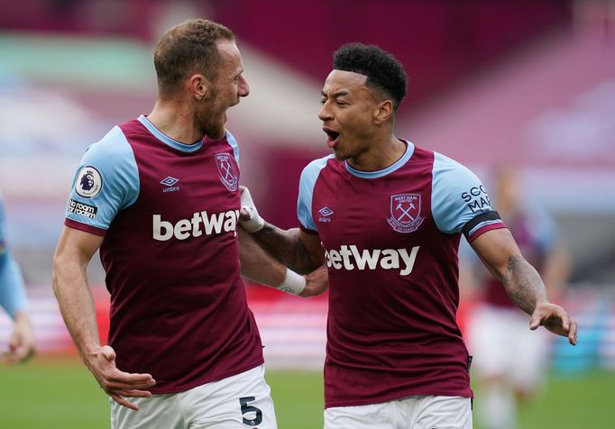 Soccer Football - Premier League - West Ham United v Leicester City - London Stadium, London, Britain - April 11, 2021  West Ham United's Jesse Lingard celebrates scoring