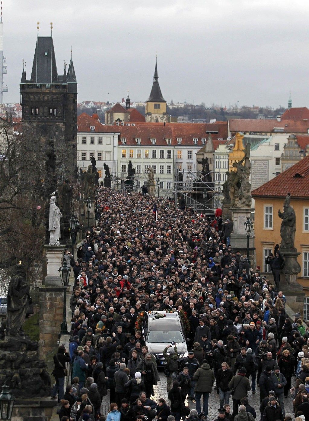 Smuteční průvod - V. Havel