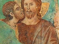 Jidášův polibek Ježíšovi na obraze z Rotten Library.