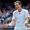 Britský tenista Andy Murray se diví jednomu z verdiktů rozhodčího v utkání s Frencouzem Jo-Wilfriedem Tsongou v semifinále Wimbledonu 2012.