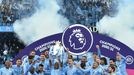 Soccer Football - Premier League - Manchester City v Everton - Etihad Stadium, Manchester, Britain - May 23, 2021 Manchester City's Fernandinho lifts the trophy as they c