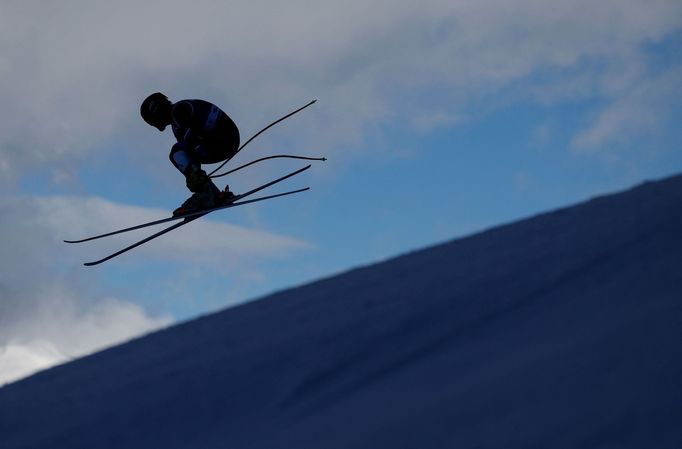 Alpine Skiing - FIS Alpine Ski World Cup - Men's Downhill - Val Gardena, Italy - December 14, 2023 Czech Republic's Jan Zabystran in action during the men's downhill REUT