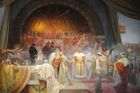 Král český Přemysl Otakar II. (podtitul Svaz slovanských dynastů), 1924, vaječná tempera, olej, plátno, 405 × 480 cm