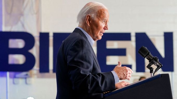 Americký prezidentský Joe Biden během kampaně ve Wisconsinu