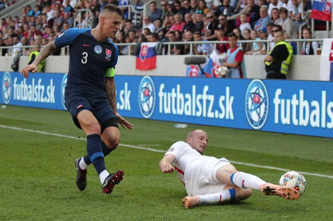 fotbal, Liga národů 2018/2019, Slovensko - Česko, Martin Škrtel a Michael Krmenčík