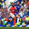 Arsenal's Theo Walcott in action with Chelsea's Branislav Ivanovic