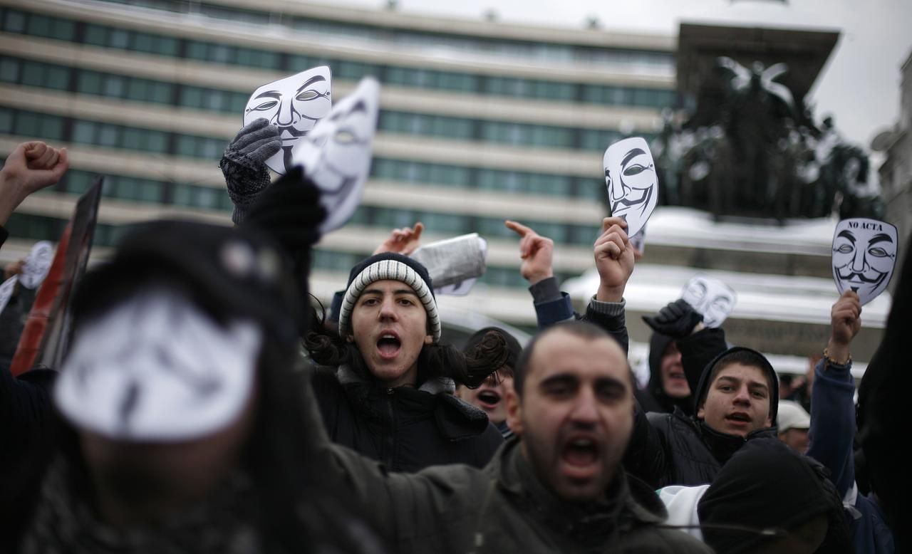 Bulhaři protestují proti ACTA