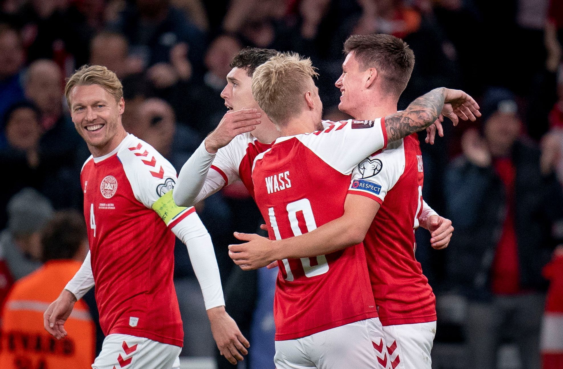Kvalifikace MS 2022, Dánsko - Rakousko: Radost dánských fotbalistů