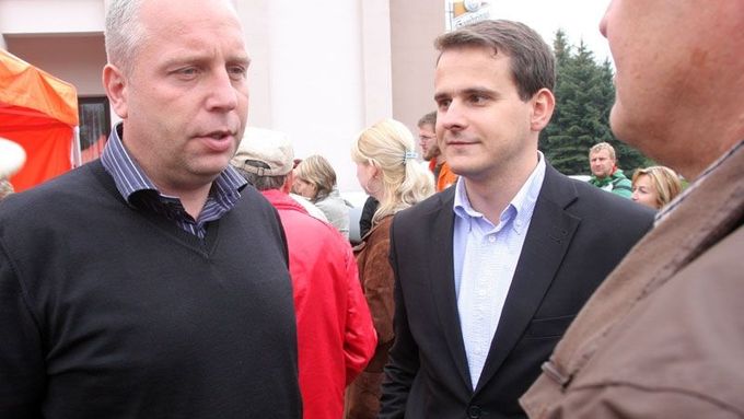 Petr Dimun na předvolební kampani ČSSD v severních Čechách