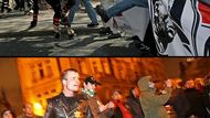Upper photo: 1 May 2007, Brno - Members and supporters of a far-right organization Národní odpor (National Resistance) met in Brno, South Moravia in order to hold a Mayday march. First, the police forces ordered them to disband but all in vain. Eventually, they used smoke bombs and water cannons to disperse the crowd.  Lower photo: 10 November 2007, Prague - The extreme right was to march yet again, this time through the Prague's Jewish Quarter - on the anniversary of the Kristallnacht, an anti-Jewish pogrom in Nazi Germany. Determined to bar their march at any cost, hundreds of anarchists held a disallowed march and eventually clashed with police. The very center of Prague witnessed running battles with petard explosions and smoke bombs. Nearly three hundred anarchists were arrested. Ironically enough, the very biggest scare of that day, Neo-Nazis, were practically denied to enter the capital.