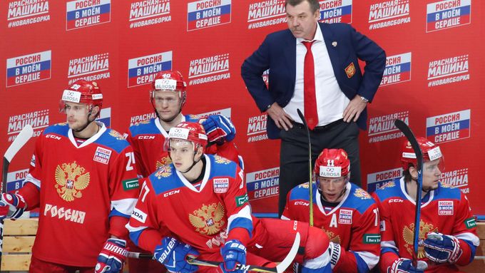 Ruská reprezentace na hokejovém Channel One Cupu.