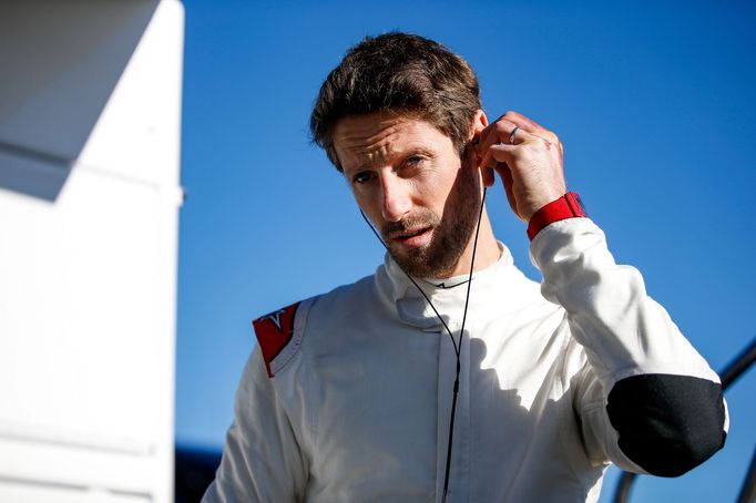 Romain Grosjean při prvních testech monopostu IndyCar.