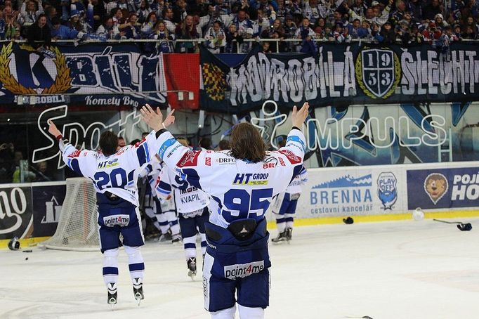 Čtvrté finále extraligy Kometa Brno vs. Liberec, oslavy