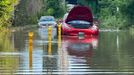 Cars are stranded in a flooded section of Bayview Avenue after heavy rains hit Toronto, Ontario, Canada July 16, 2024.  REUTERS/Kyaw Soe Oo